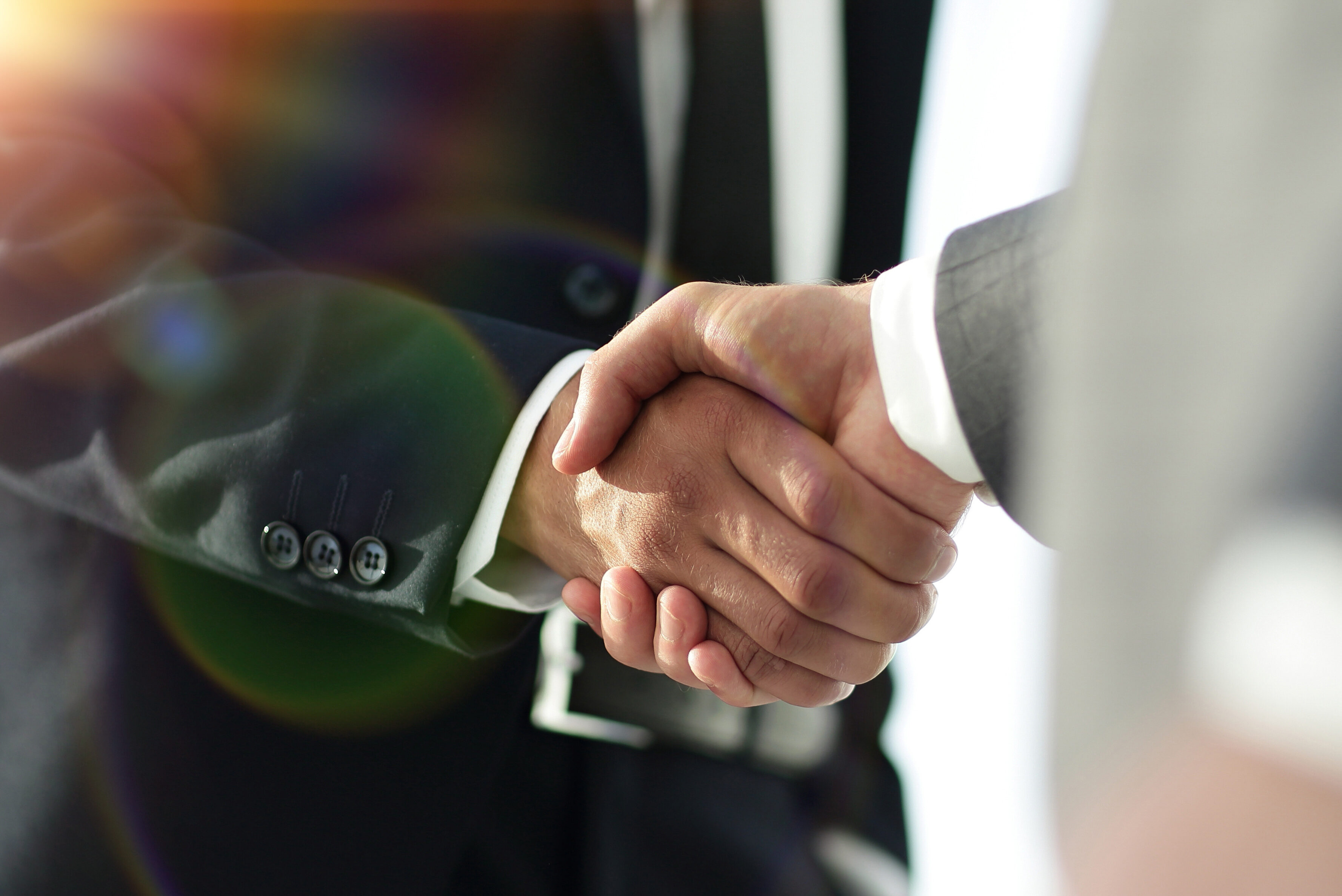 Business men giving a handshake. Business concept