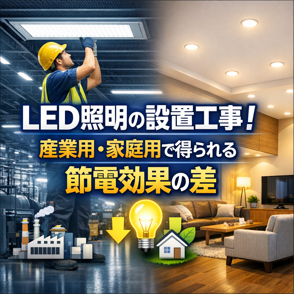 LED照明の設置工事！産業用・家庭用で得られる節電効果の差
