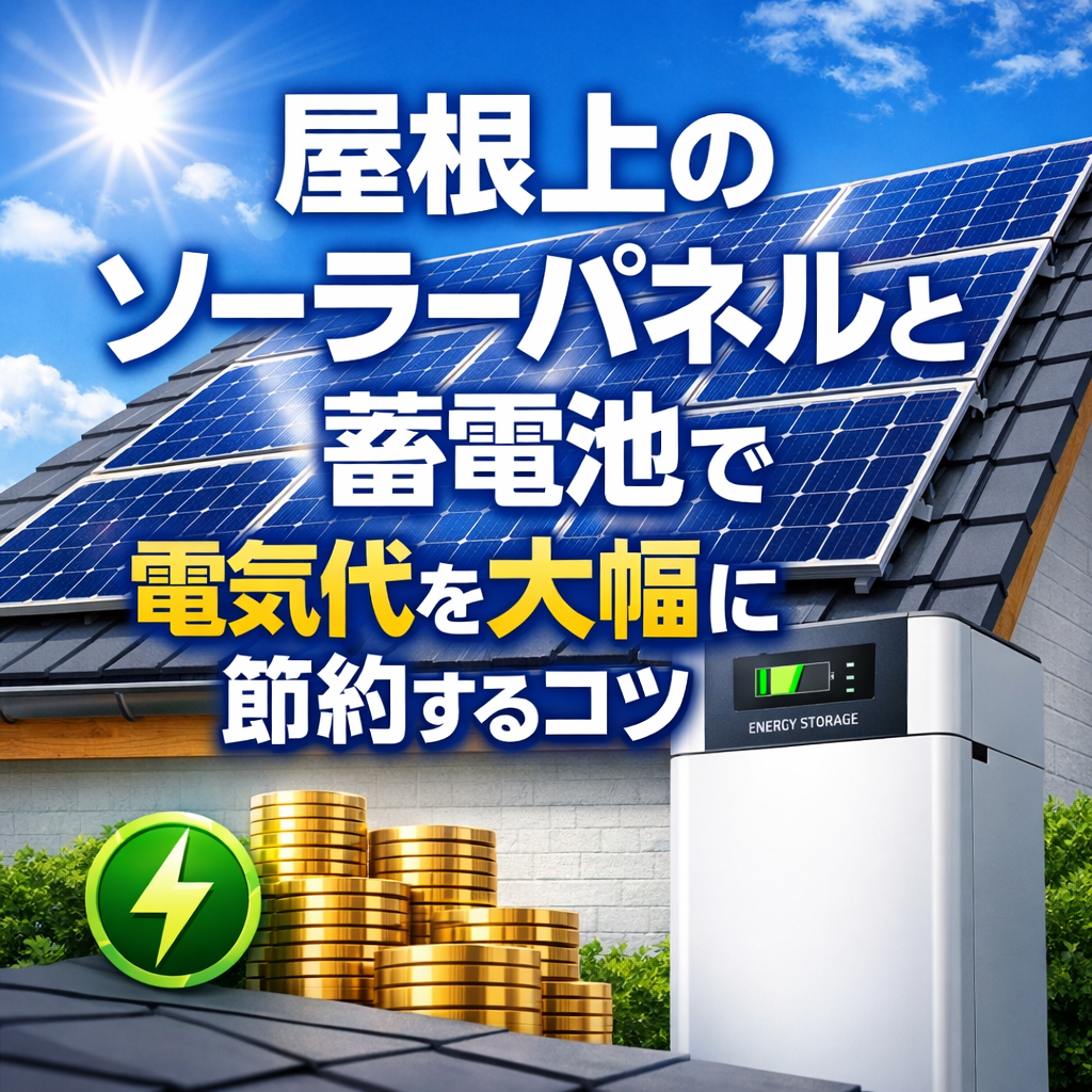 屋根上のソーラーパネルと蓄電池で電気代を大幅に節約するコツ