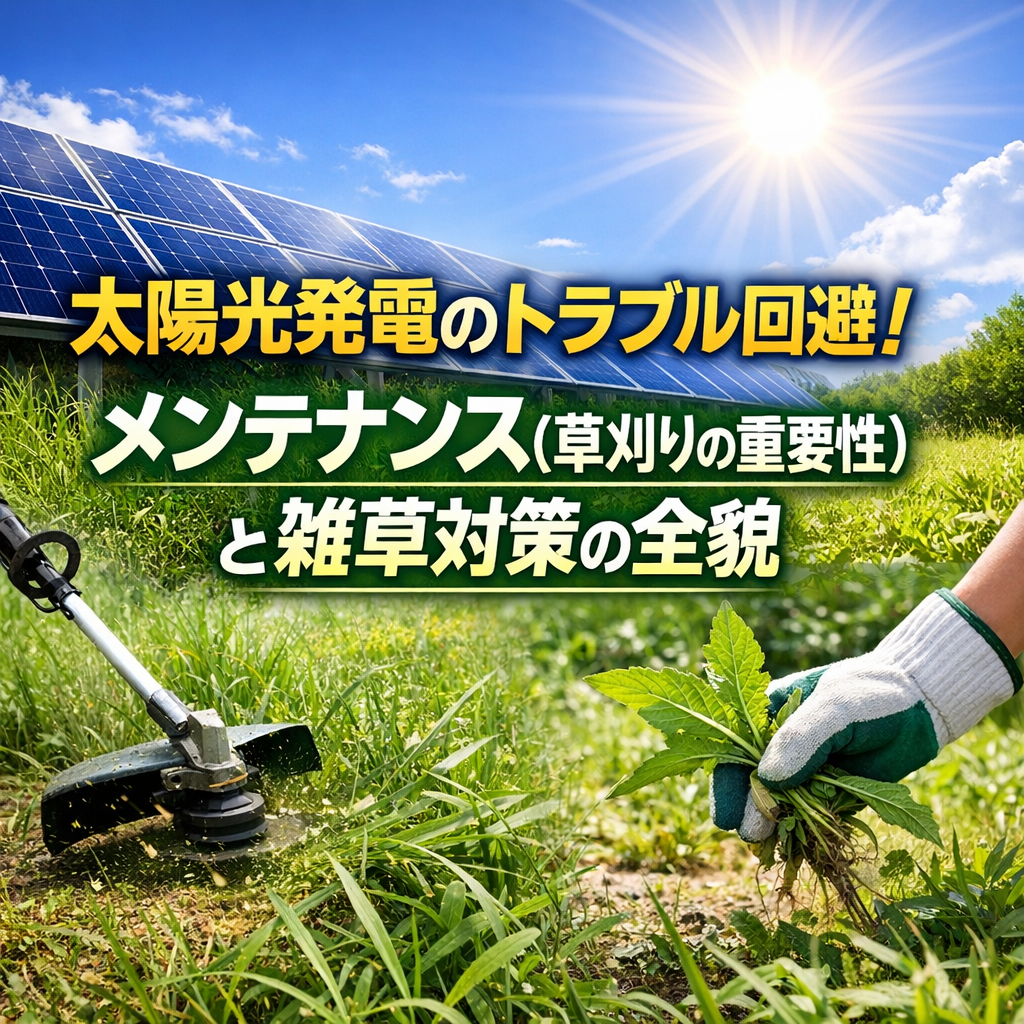 太陽光発電のトラブル回避！メンテナンス（草刈りの重要性）と雑草対策の全貌