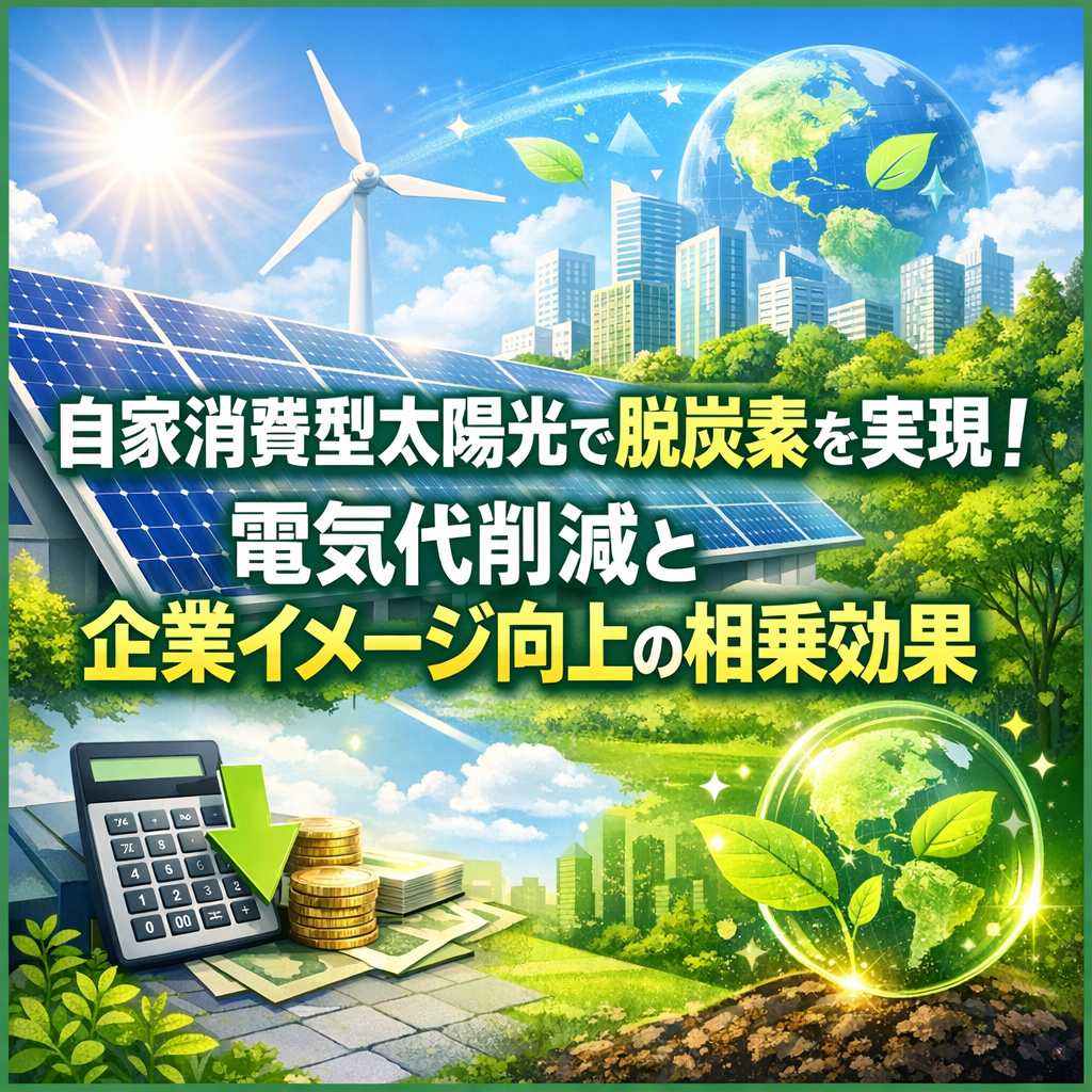 自家消費型太陽光で脱炭素を実現！電気代削減と企業イメージ向上の相乗効果