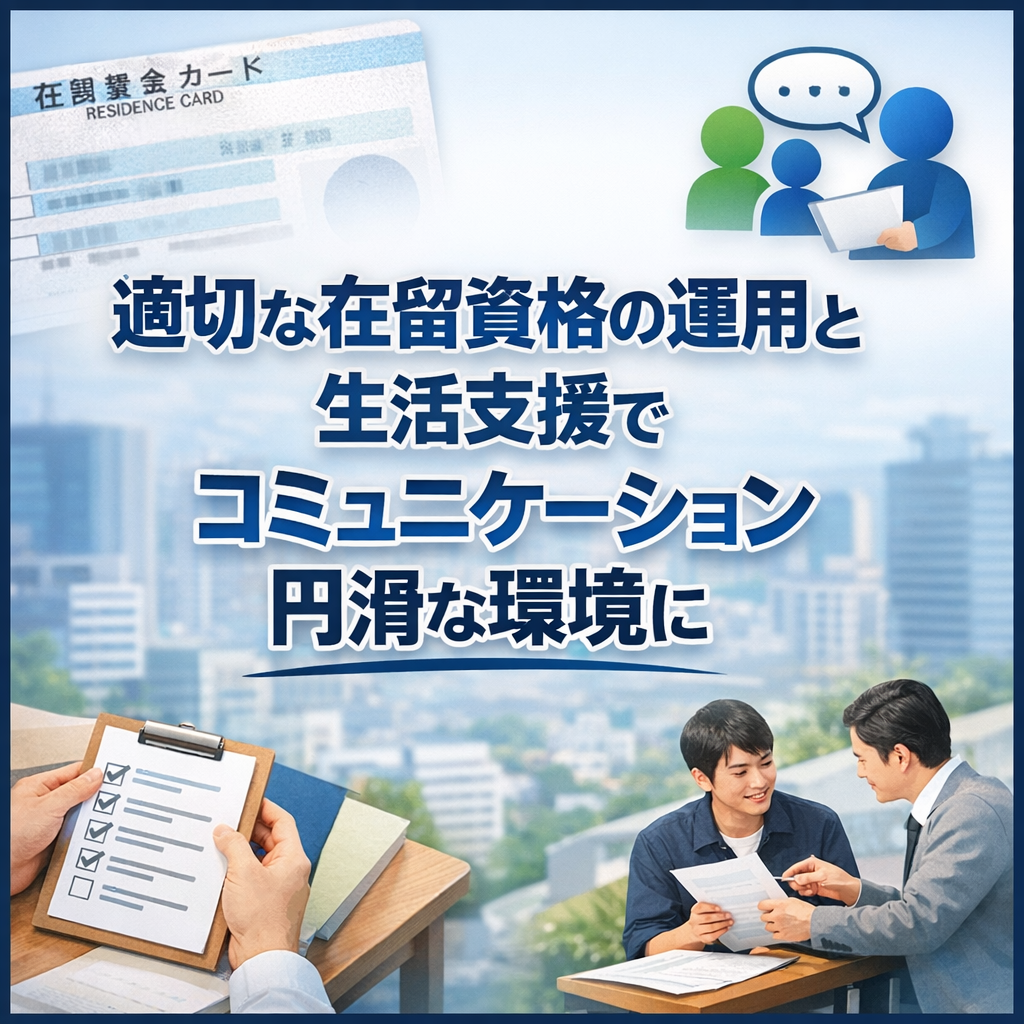 適切な在留資格の運用と生活支援でコミュニケーション円滑な環境に