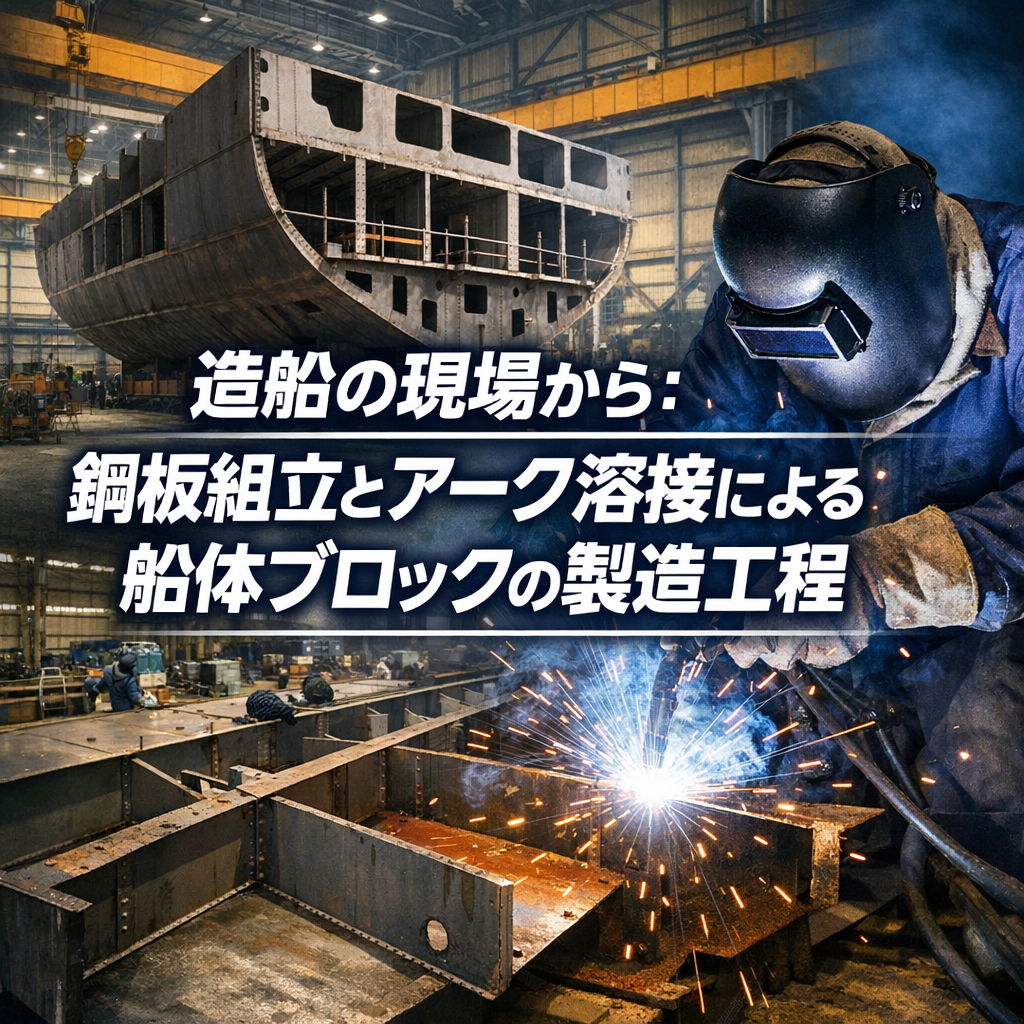 造船の現場から:鋼板組立とアーク溶接による船体ブロックの製造工程