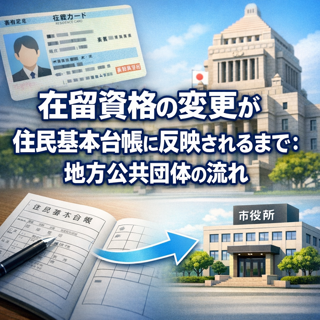在留資格の変更が住民基本台帳に反映されるまで：地方公共団体の流れ