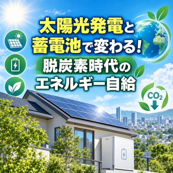 太陽光発電と蓄電池で変わる！脱炭素時代のエネルギー自給